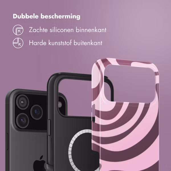 Selencia Vivid Backcover met MagSafe Apple iPhone 17 Pro Max - Wavy Swirl Pink Plum