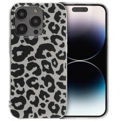 imoshion Design hoesje iPhone 14 Pro - Leopard Transparent