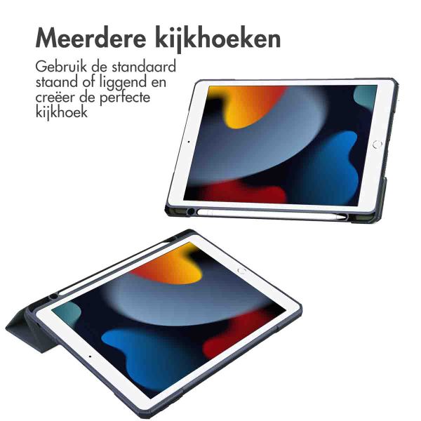 imoshion Trifold Hardcase Bookcase Apple iPad 9 (2021) 10.2 inch / iPad 8 (2020) 10.2 inch / iPad 7 (2019) 10.2 inch - Donkerblauw