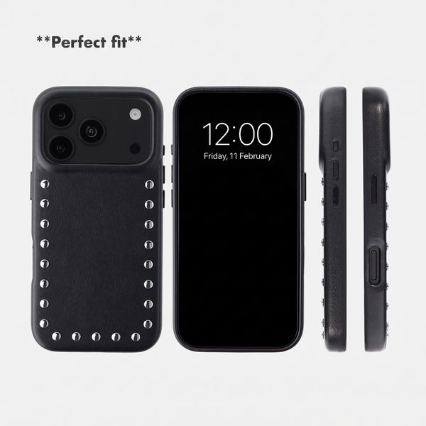 Selencia Studs Case with MagSafe Apple iPhone 18 Pro Max / 17 Pro Max - Velvet Black