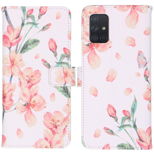 imoshion Design Softcase Bookcase Samsung Galaxy A71 - Bloem - Roze