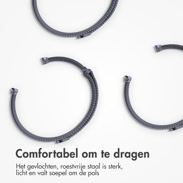 imoshion Milanees magnetisch bandje Apple Watch Series 1 - 11 / SE / Ultra (44/45/46/49 mm) - Maat M - Donkergrijs