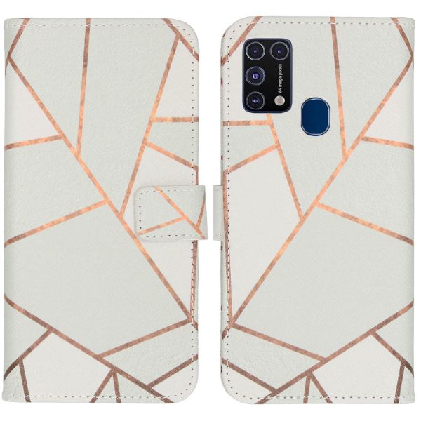 imoshion Design Softcase Bookcase Samsung Galaxy M31 - White Graphic