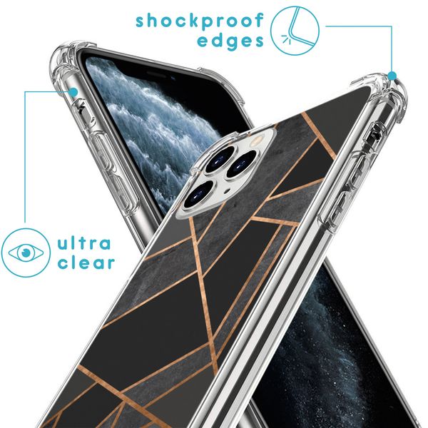 imoshion Design hoesje met koord iPhone 11 Pro - Grafisch Koper - Zwart / Goud