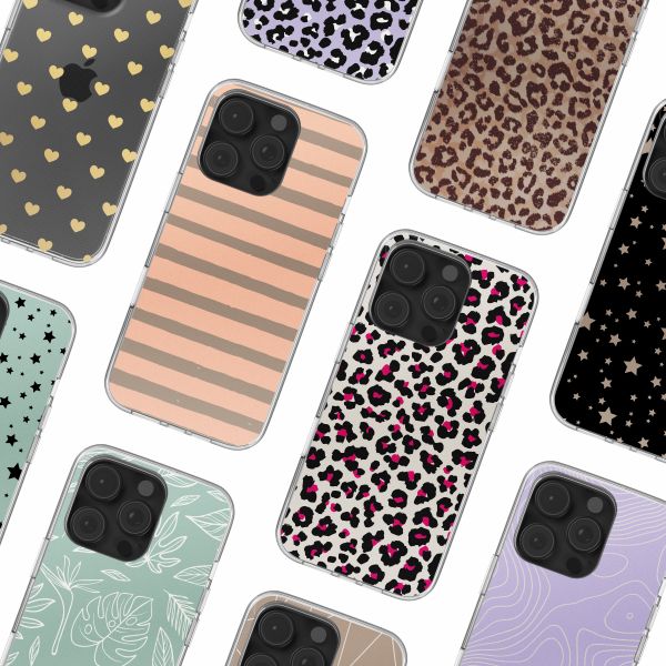 imoshion Design hoesje Apple iPhone 16 Pro - Striped peach reverse