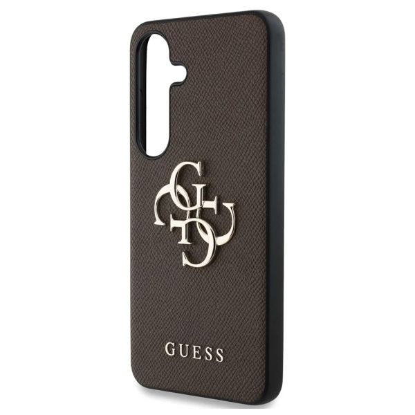 Guess 4G Metal Logo Saffiano Backcover Samsung Galaxy S25 - Bruin