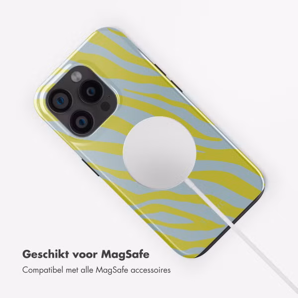 Selencia Vivid Backcover met MagSafe Apple iPhone 15 Pro - Zebra Winter Sky Titanium Yellow