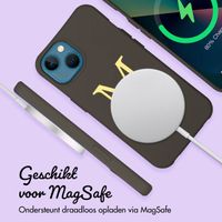 Gepersonaliseerd Color Backcover MagSafe met afneembaar koord en letter  iPhone 13 - Black Coffee