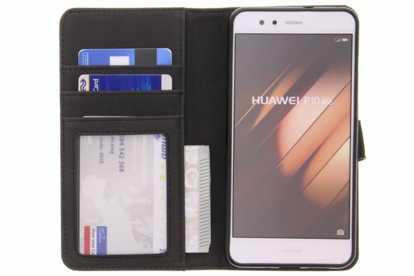 Luxe Lederen Bookcase Huawei P10 Lite - Zwart