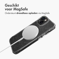 imoshion Clear Glitter Backcover met MagSafe Apple iPhone 13 - Zilver