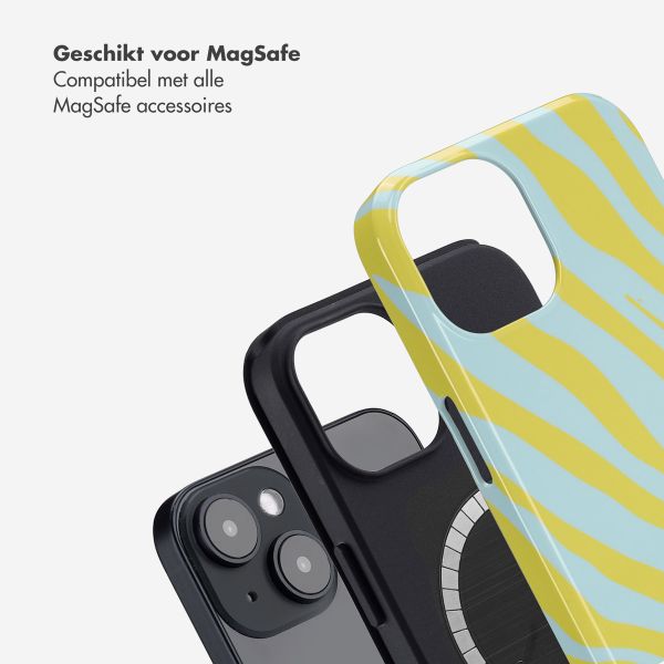 Selencia Vivid Backcover met MagSafe Apple iPhone 14 - Zebra Winter Sky Titanium Yellow