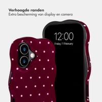 Selencia Vivid Wavy Backcover met MagSafe Apple iPhone 17 - Happy Dots Burgundy