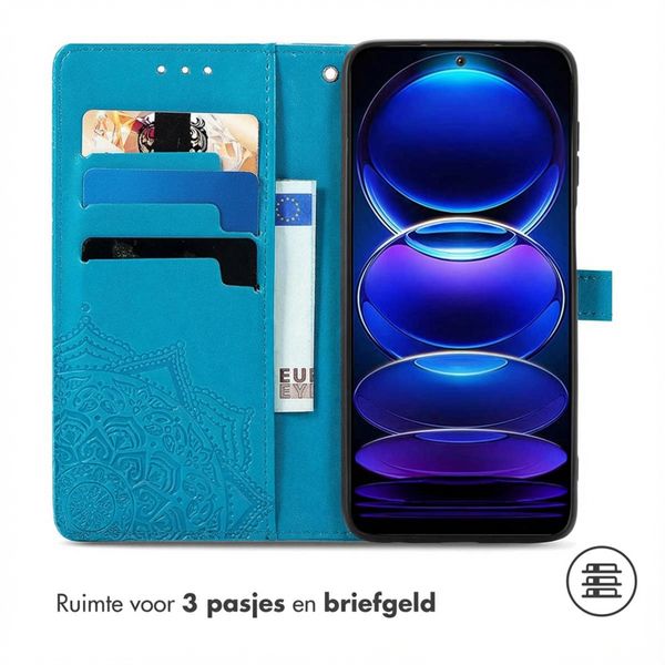 imoshion Mandala Bookcase Xiaomi Redmi Note 12 - Turquoise