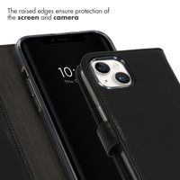 Selencia Genuine Leather Book Case Apple iPhone 15 Plus - Black