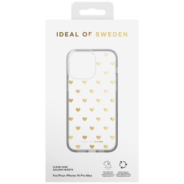 iDeal of Sweden Clear Case iPhone 14 Pro Max - Golden Hearts