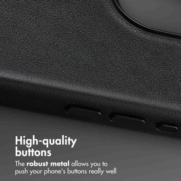 Accezz Leather Back Cover with MagSafe Apple iPhone 16 Pro Max - Onyx Black