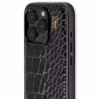 iDeal of Sweden Vegan Leather Backcover Apple iPhone 15 Pro - Black Croco