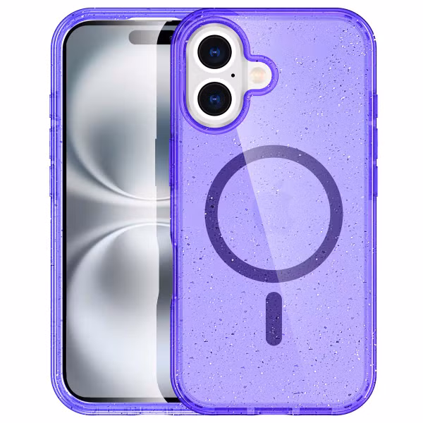 imoshion Sparkle Backcover met MagSafe Apple iPhone 16 - Glitter Paars