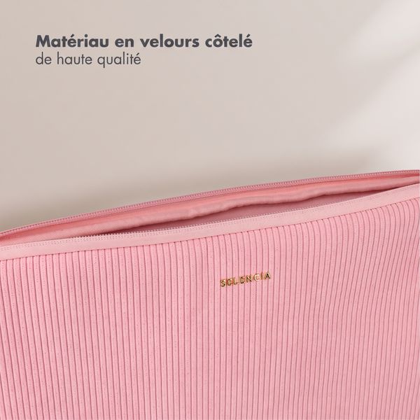 Selencia Corduroy Laptop hoes 13-14 inch - Laptopsleeve - Soft Blush