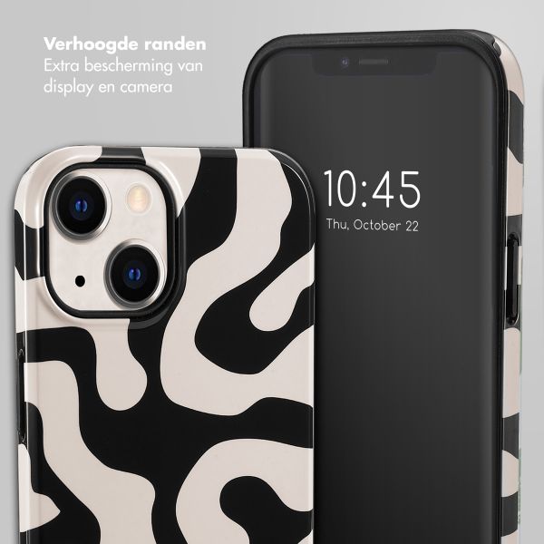 Selencia Vivid Tough Backcover iPhone 14 - Art Wave Black