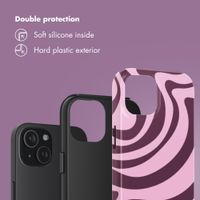 Selencia Vivid Back Cover Apple iPhone 15 - Wavy Swirl Pink Plum