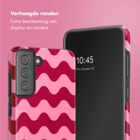 Selencia Vivid Tough Backcover Samsung Galaxy S21 FE - Wave Vibes Lipstick