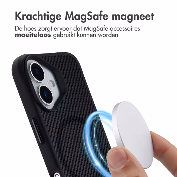 imoshion Rugged Hybrid Carbon Case met MagSafe Apple iPhone 17 - Zwart