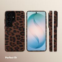 Selencia Sabi Back Cover Panther Print with MagSafe Samsung Galaxy S26 Ultra - Mocha Brown