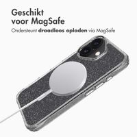 imoshion Clear Glitter Backcover met MagSafe Apple iPhone 16 - Zilver