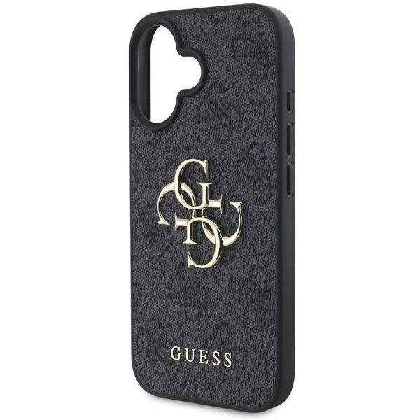 Guess 4G Metal Logo Backcover Apple iPhone 16 - Zwart