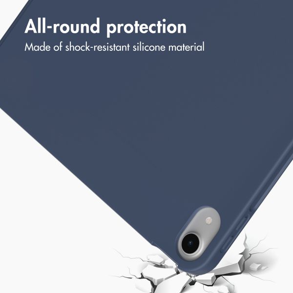Accezz Smart Silicone Book Case Apple iPad Air 11 inch (2026) M4 / (2025) M3 / (2024) M2 / Air 5 (2022) / Air 4 (2020) - Dark Blue