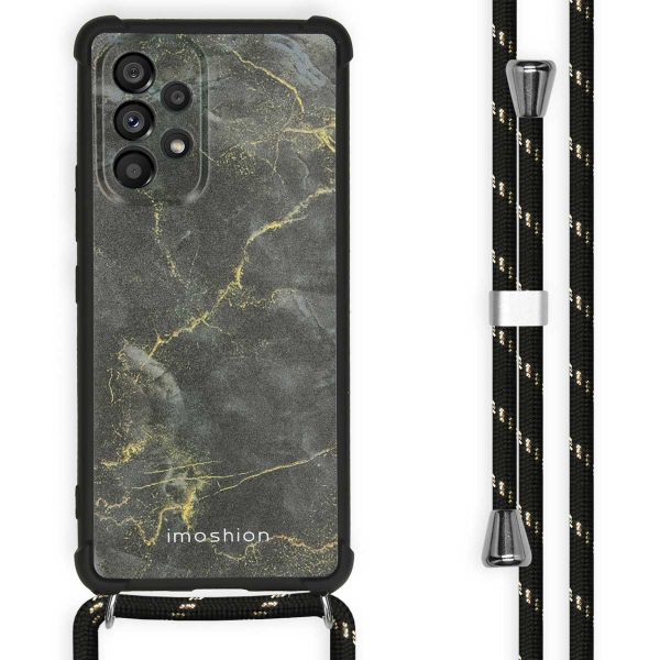 imoshion Design hoesje met koord Samsung Galaxy A53 - Black Marble