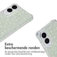 imoshion Design hoesje met koord Samsung Galaxy S25 Edge - Smoke Green Flowers