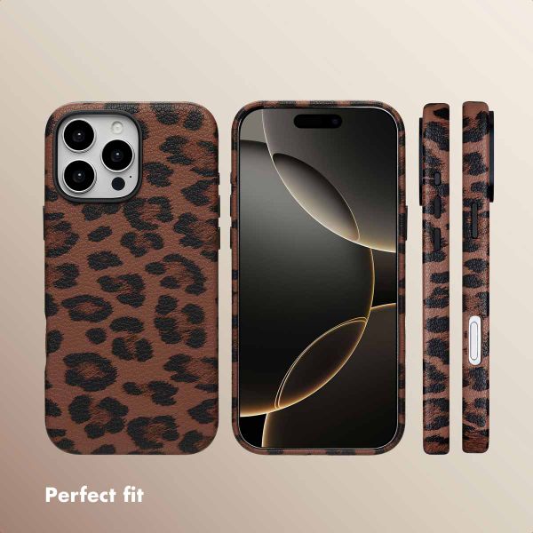 Selencia Sabi Back Cover Panther Print with MagSafe Apple iPhone 16 Pro Max - Mocha Brown