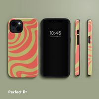 Selencia Vivid Back Cover with MagSafe Apple iPhone 14 - Wavy Swirl Orange Fern