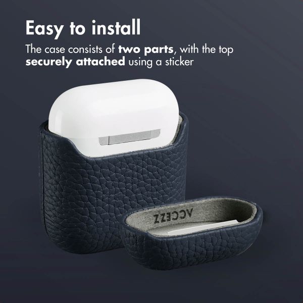 Accezz Genuine leather case  Apple AirPods 1 / 2 - Dark blue