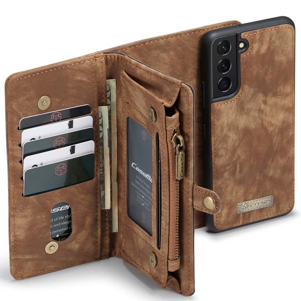 CaseMe Luxe Lederen 2 in 1 Portemonnee Bookcase Samsung Galaxy S22 - Bruin