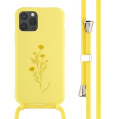 imoshion Siliconen design hoesje met koord Apple iPhone 11 Pro - Flower Yellow