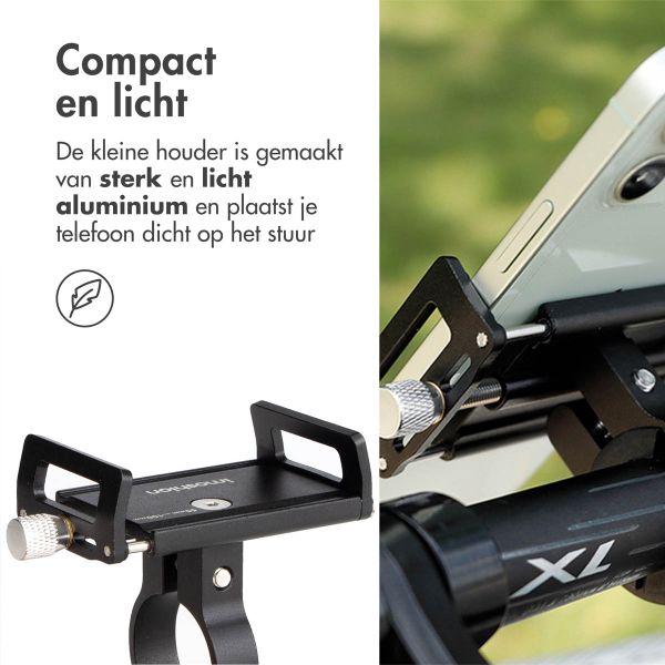 imoshion Mini Aluminium telefoonhouder fiets - Lichtgewicht - Verstelbaar - Zwart