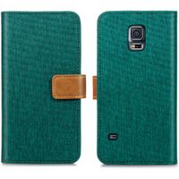 imoshion Luxe Canvas Bookcase Samsung Galaxy S5 (Plus) / Neo - Groen