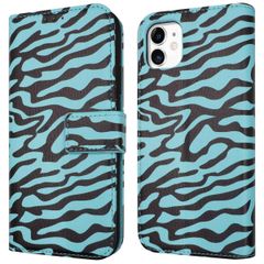 imoshion Design Bookcase iPhone 11 - Black Blue Stripes