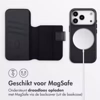 Accezz Leather Bookcase 2-in-1 met MagSafe Apple iPhone 17 Pro - Onyx Black