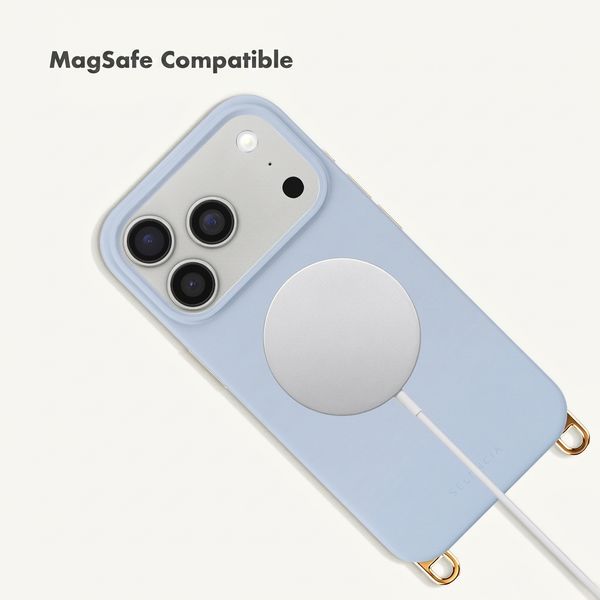 Selencia Rivièra MagSafe Back Cover with detachable hooks Apple iPhone 17 Pro - Powder Blue