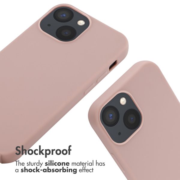 imoshion Silicone Case with Strap Apple iPhone 13 Mini - Sand Pink