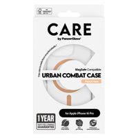 CARE by PanzerGlass Urban Combat Case MagSafe iPhone 16 Pro - Transparant / Peach