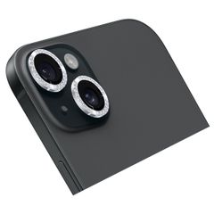 Holdit Camera Lens Protector Glitter Apple iPhone 15 / 15 Plus - Silver