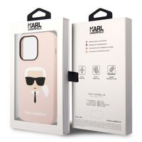 Karl Lagerfeld Karl's Head Liquid Silicone Backcover MagSafe iPhone 14 Pro - Roze