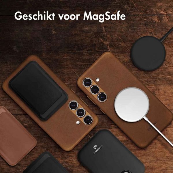 Accezz Vintage Leather Magsafe Backcover Samsung Galaxy S25 / S24 - Tabacco Cognac
