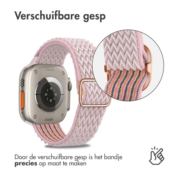 imoshion Elastisch nylonbandje Apple Watch Series 1 t/m 11 / SE / Ultra (44/45/46/49 mm) - Roze