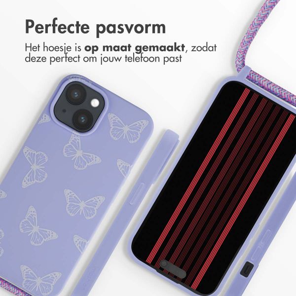 imoshion Siliconen design hoesje met koord iPhone 15 - Butterfly